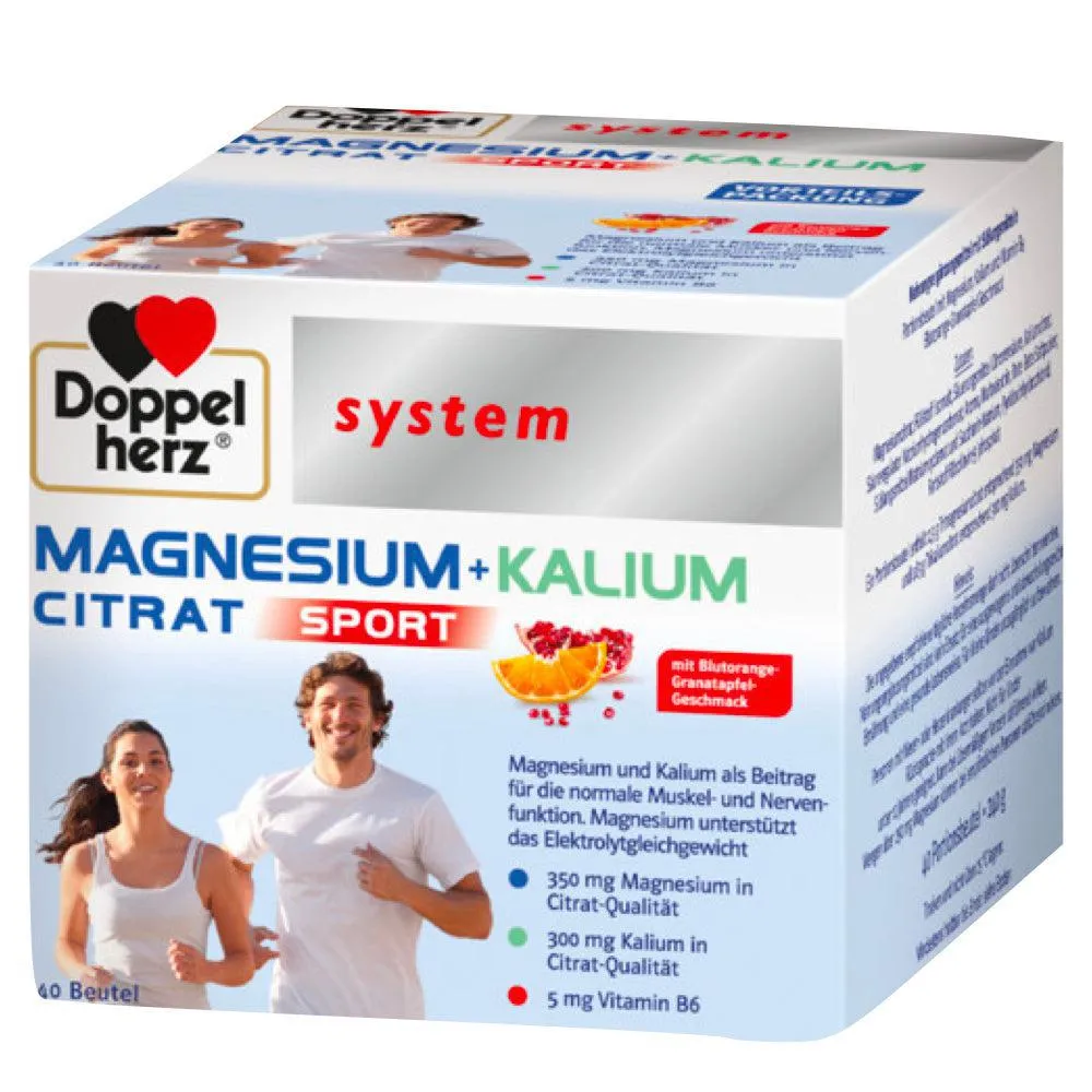 DOPPELHERZ MAGNESIUM E CITRATO DE POTÁSSIO 40 SACHETS