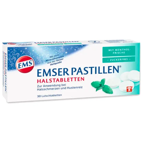 Lozenges de garganta pastellen de EMER com frescura de frescura sem açúcar 30 PCs