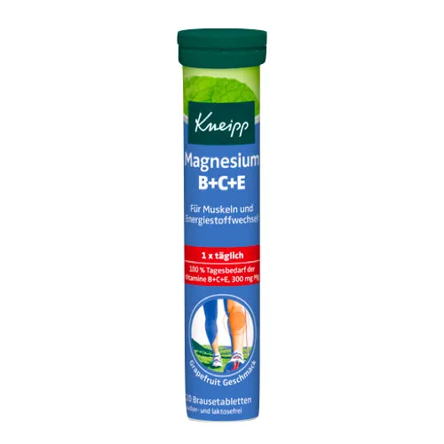 Kneipp magnésio + vitaminas B + C + e efervescente comprimidos 20 guias