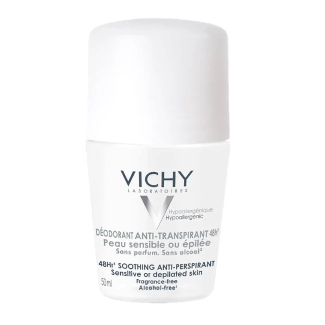 Vichy 48hr calmante anti-perspirante Roll-on para pele sensível ou depilada 50 ml