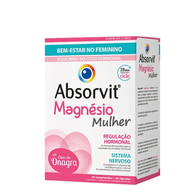 Absorvit Magnésio Mulher Duo x 30 Comprimidos + 30 Cápsulas