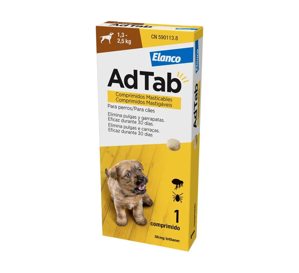 AdTAb Comprimidos Mastigáveis, Cão (1.3-2.5 kg), 1 Unidade