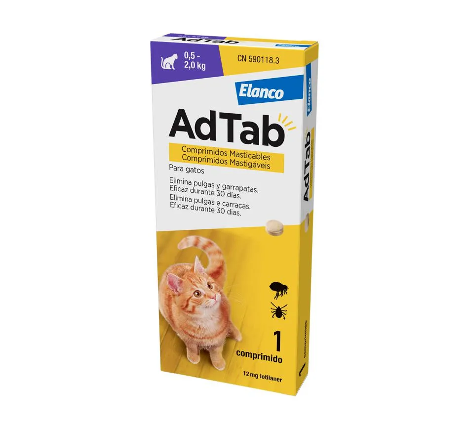 AdTAb Comprimidos Mastigáveis, Gato (0.5-2 kg), 1 Unidade