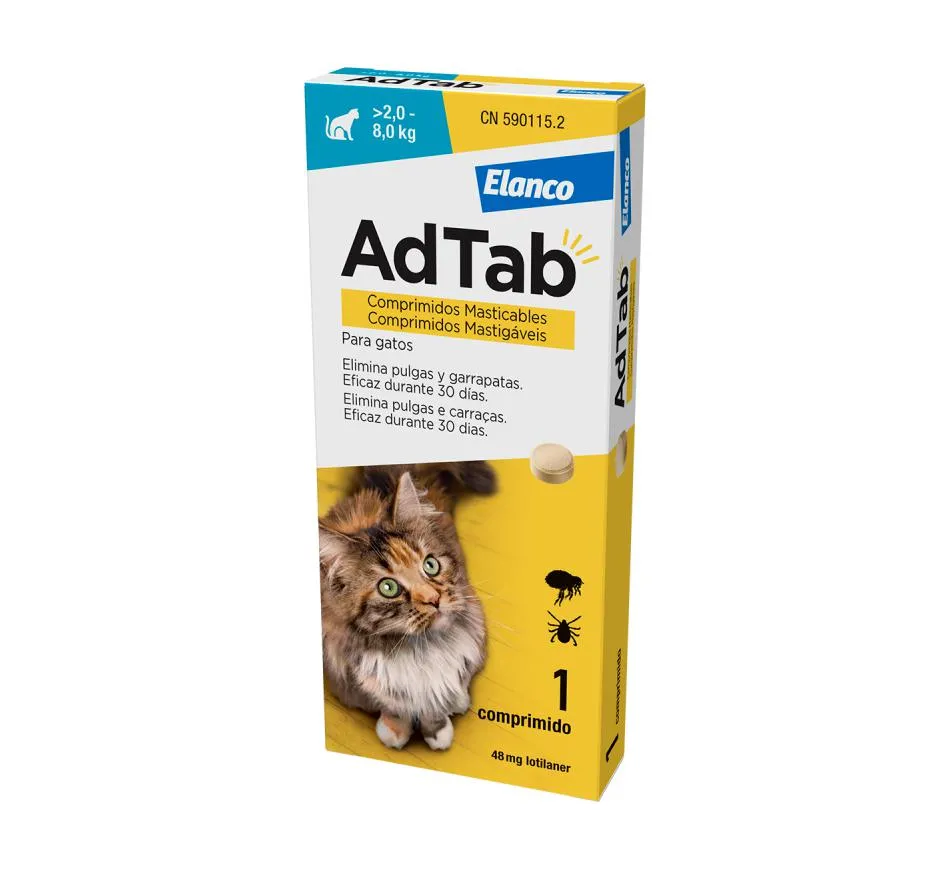 AdTAb Comprimidos Mastigáveis, Gato (2-8 kg), 1 Unidade
