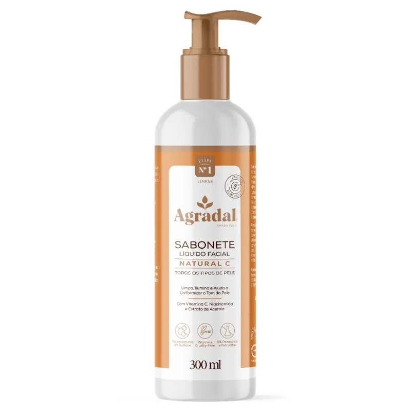 AGRADAL SABONETE LIQUIDO FACIAL NATURAL C 300ML