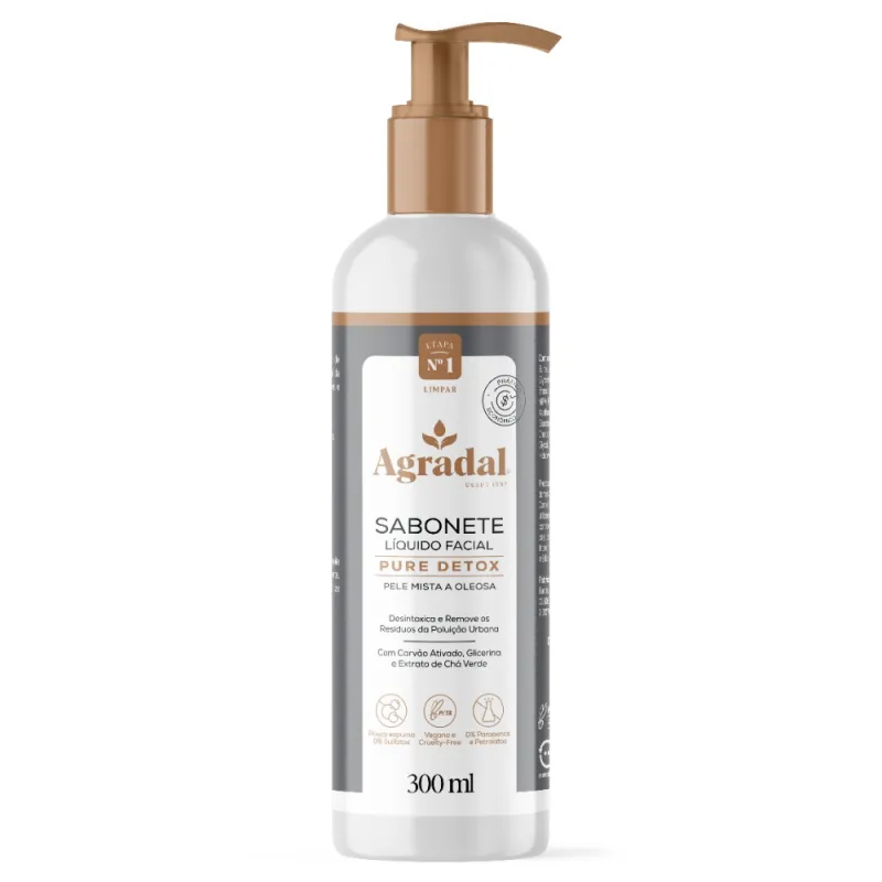 AGRADAL SABONETE LIQUIDO FACIAL PURE DETOX 300ML