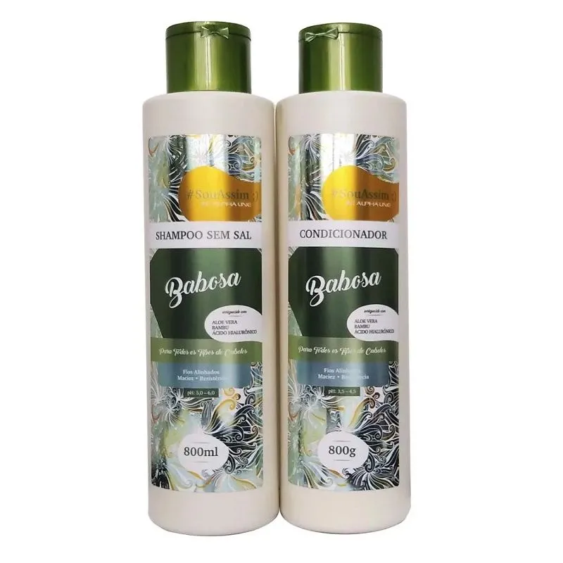 ALPHA LINE KIT SHAMPOO/CONDICIONADOR SOU ASSIM BABOSA 2X800ML
