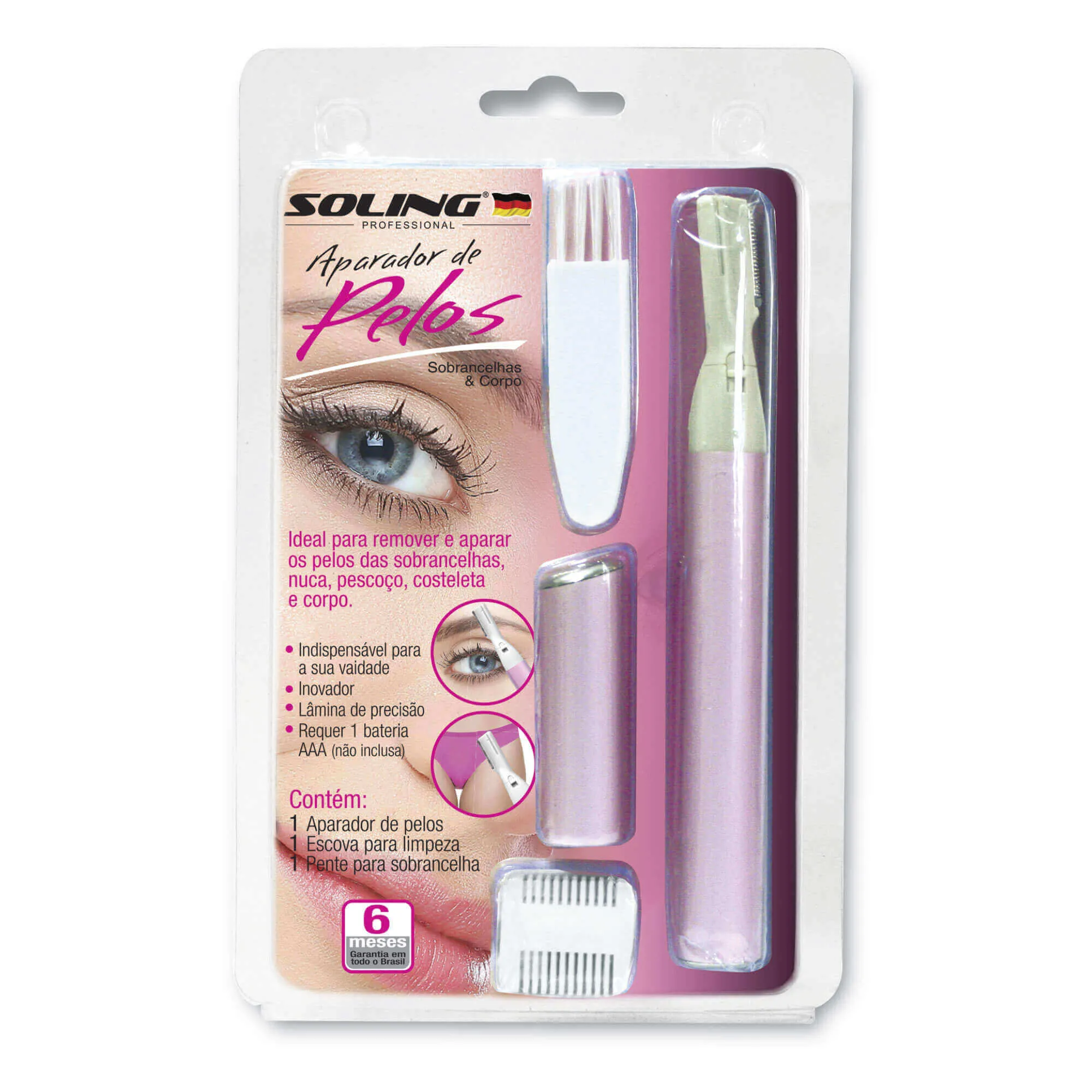 Aparador de Pelos Sobrancelhas e Corpo Soling
