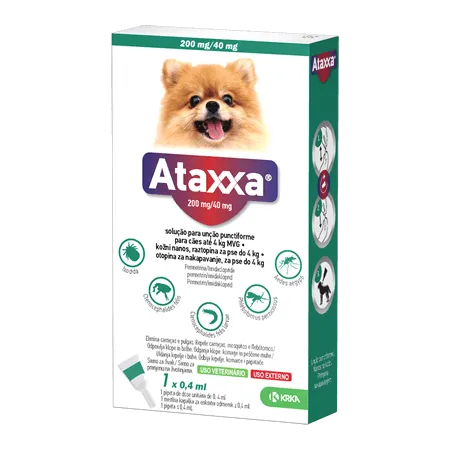 Ataxxa 200/40mg Cão até 4kg x 1 Pipeta