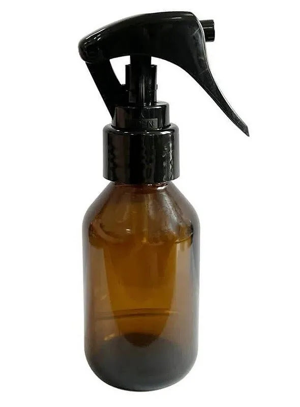 Frasco de Vidro Âmbar 60ml c/ Mini Gatilho Borrifador 1un