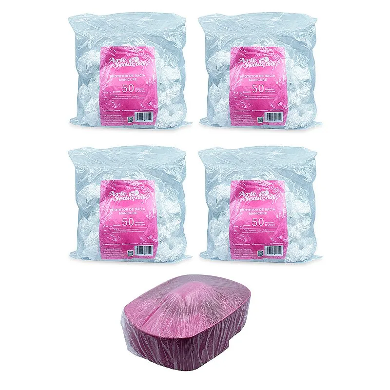 Kit 200 Protetores de Bacia Tigela Mão Manicure Descartáveis