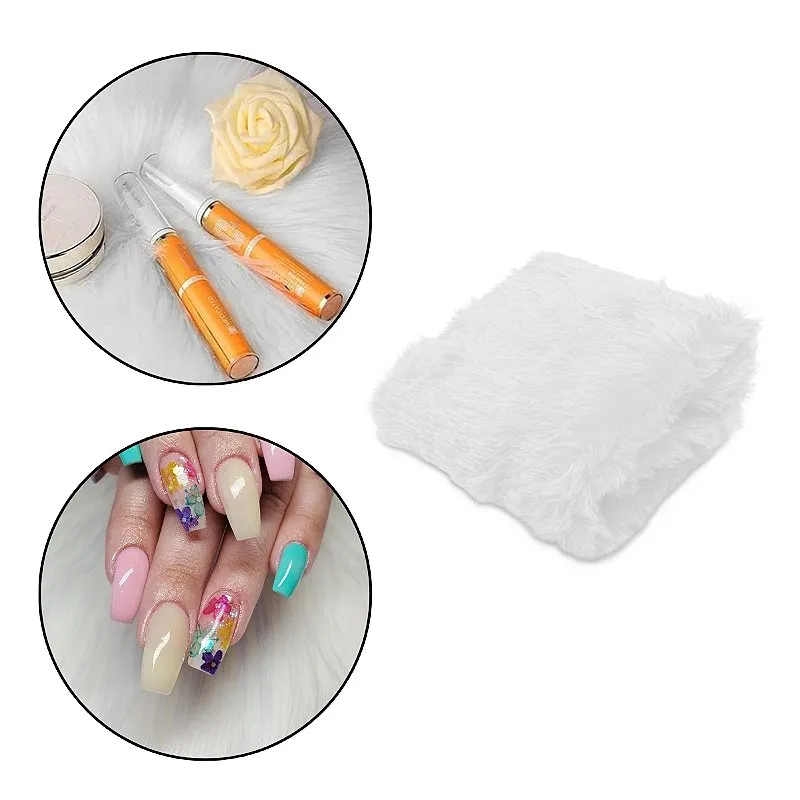 Kit 3 Tapetes de Pelúcia Branco Fundo Fotos de Unhas 44x33cm