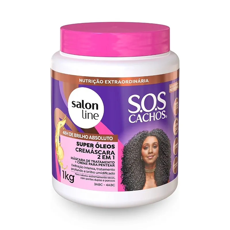Cremáscara Sos Cachos Super Óleos 2 em 1 Salon Line 1Kg
