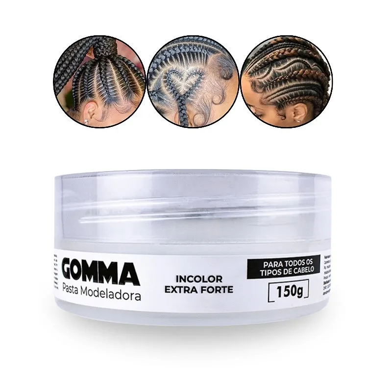 Gomma Modeladora Transparente Extra Forte Incolor Penteado Cabelo Definição Prolongada Hidratação Antifrizz 150g Yelsew