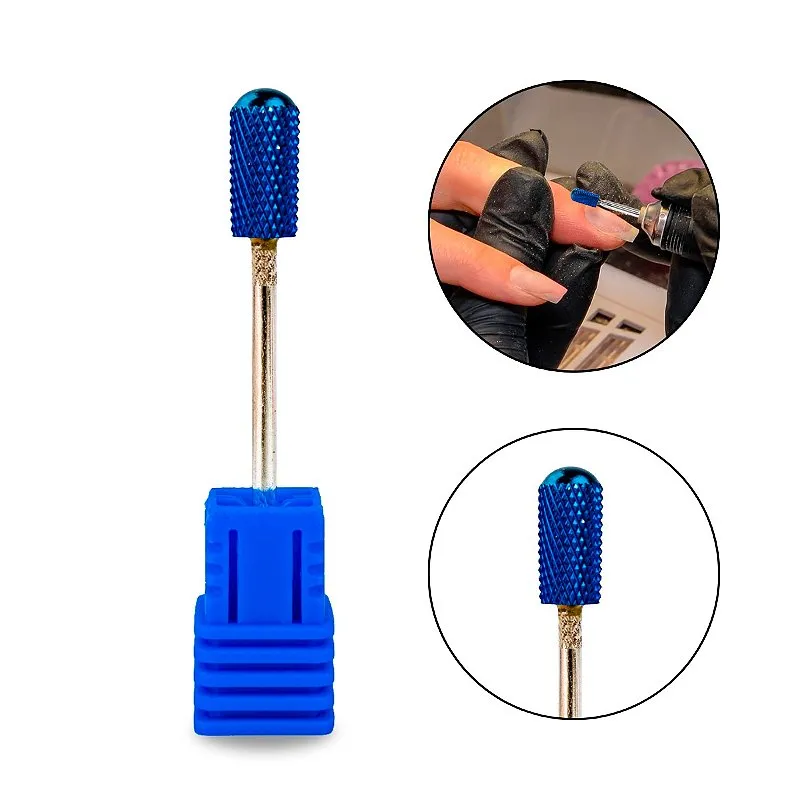 Broca Tungstênio M-Blue Smooth Top Azul Alongamento Unha Gel Fibra Polygel Manicure Design