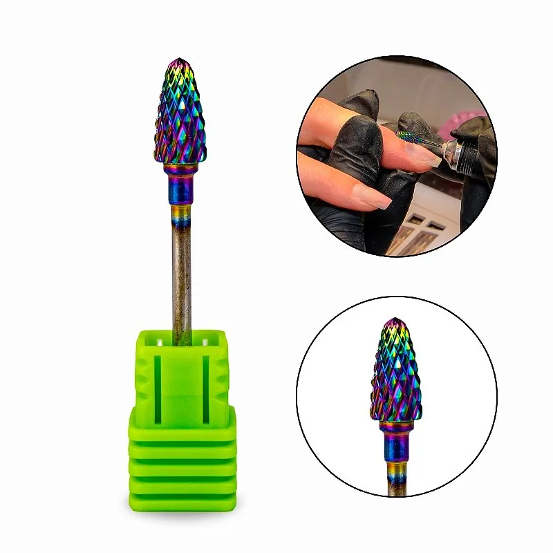 Broca C-Colouful Bullet ST Tungstênio Unha Gel Fibra Vidro Manicure Lixadeira Profissional Corte Grosso