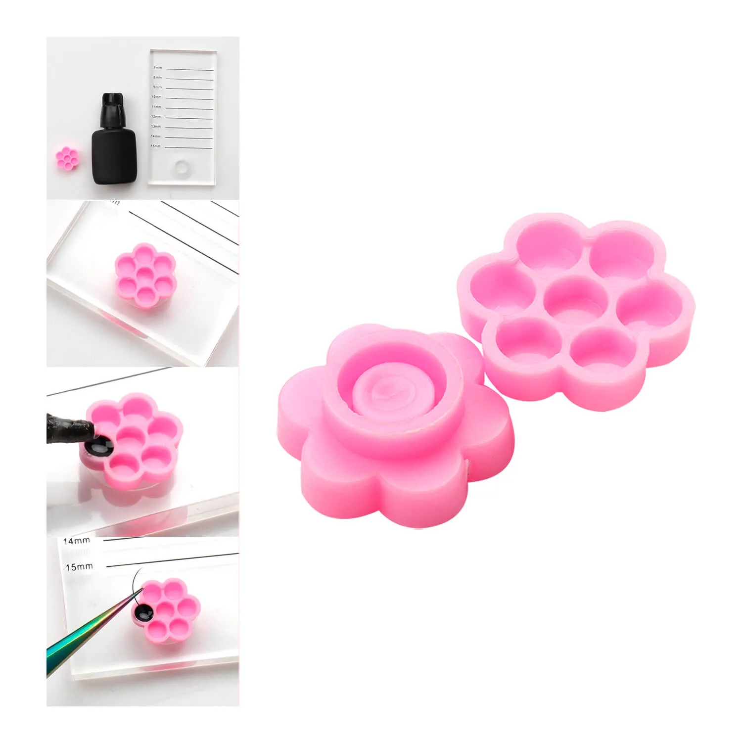 Batoque Flor Colmeia para Cola Alongamento de Cílios 50un