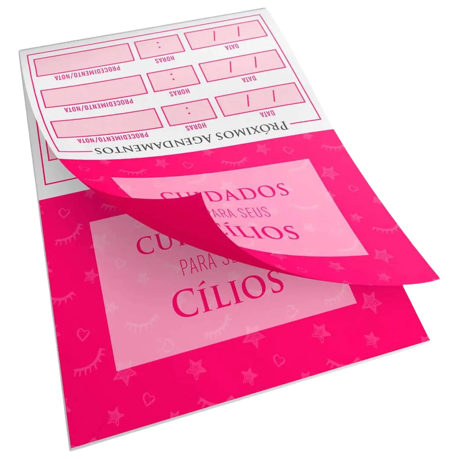 Bloco de Cuidados e Agendamentos Extensão e Lifting de Cílios