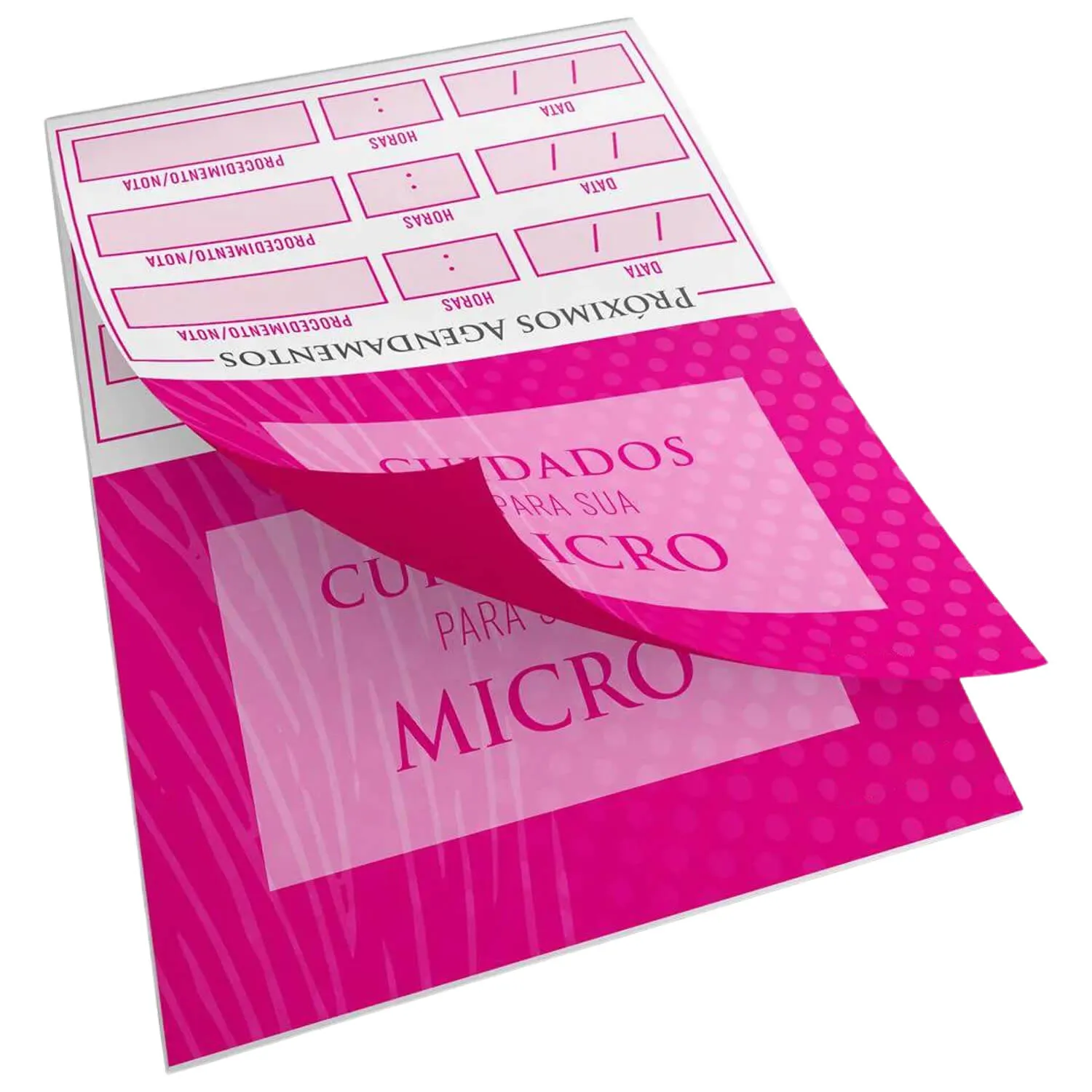 Bloco de Cuidados Pós Micropigmentação e Reagendamentos