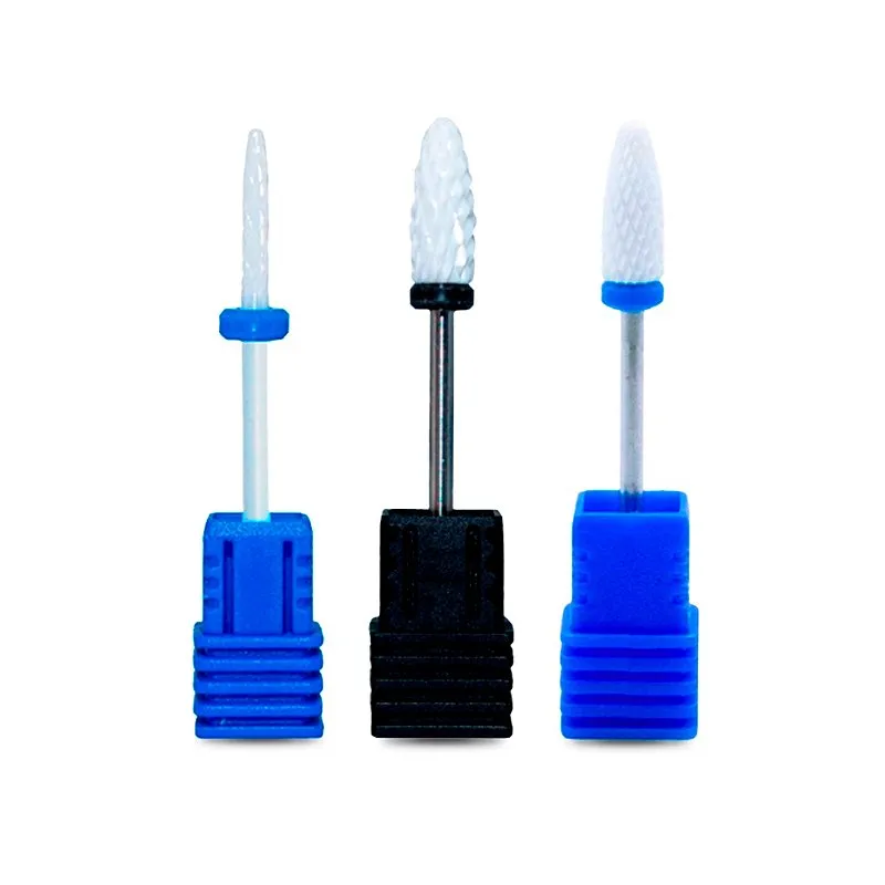 Kit 3 Brocas de Cerâmica Unhas Gel Acrigel Fibra Acabamento