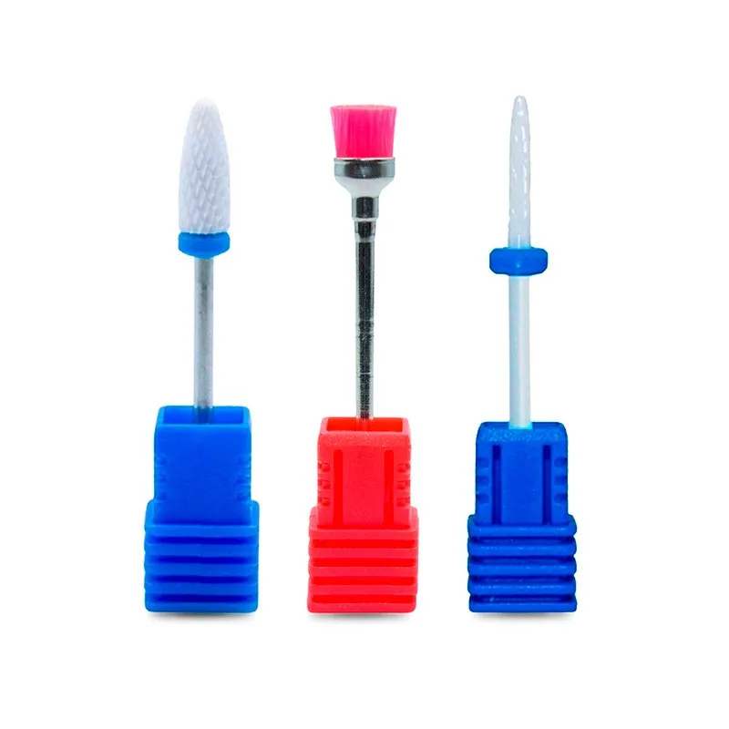 Kit 2 Brocas de Cerâmica Unhas de Gel + 1 Broca de Limpeza