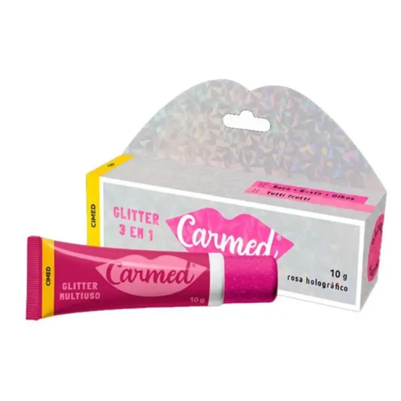 Carmed Hidratante Labial Glitter 3 em 1 Tutti-Frutti Com Cor 10g