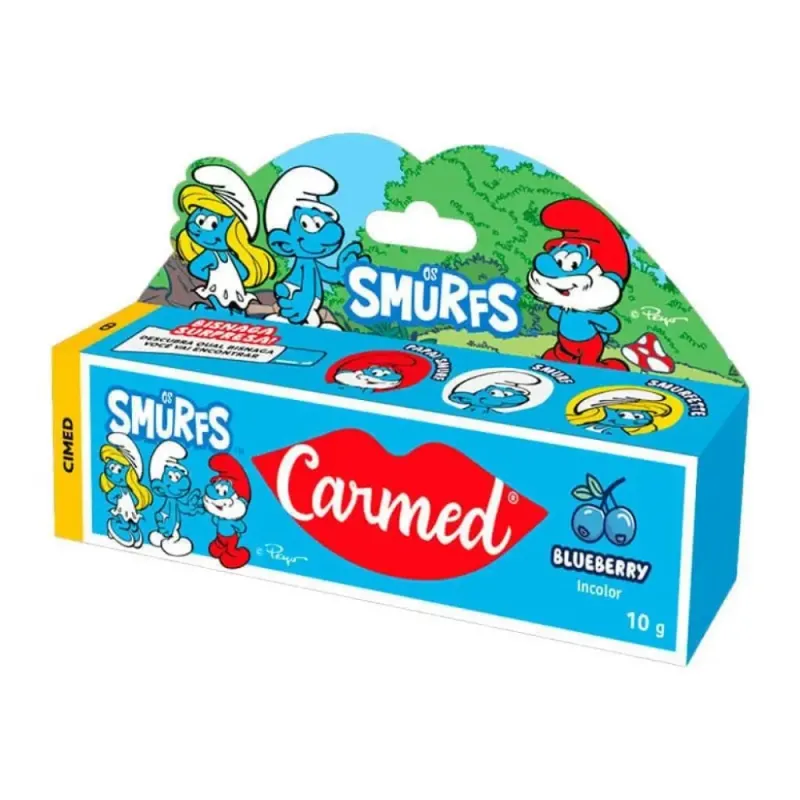 Carmed os smurfs hidratante labial blueberry 10g