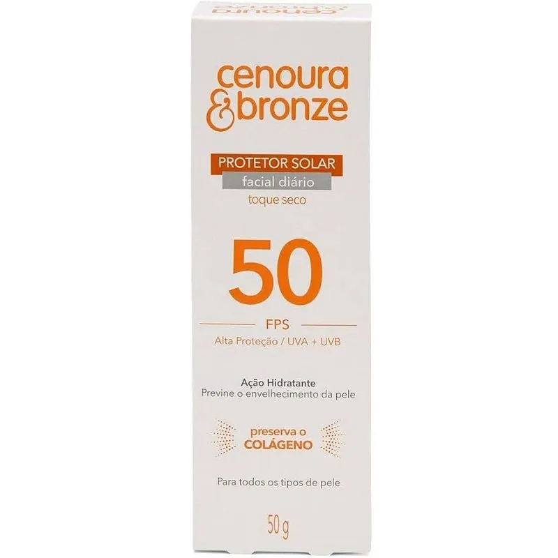CENOURA E BRONZE PROTETOR SOLAR FACIAL FPS50 50G