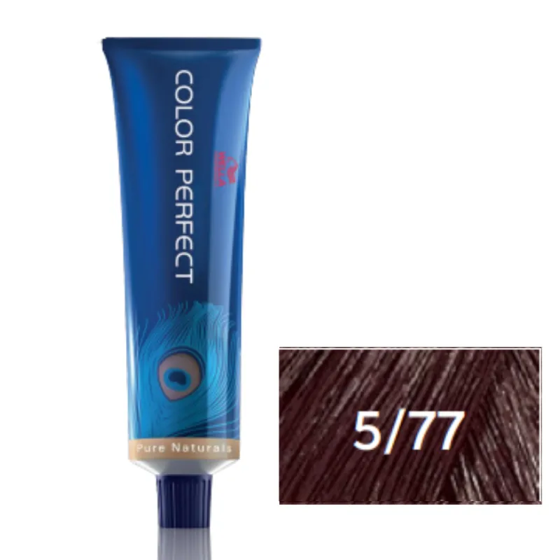 Wella Professionals Tintura Color Perfect 5-77 Castanho Claro Marrom Intenso 60g