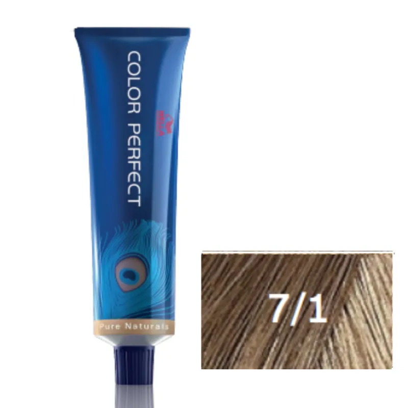 Wella Professionals Tintura Color Perfect 7-1 Louro Médio Acinzentado 60g