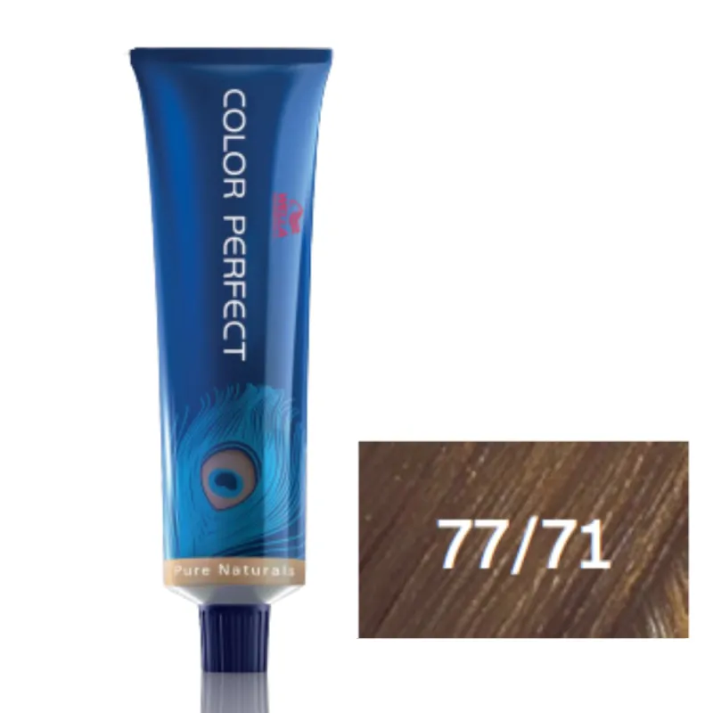 Wella Professionals Tintura Color Perfect 77-71 Louro Médio Intenso Marrom Acizentado 60g
