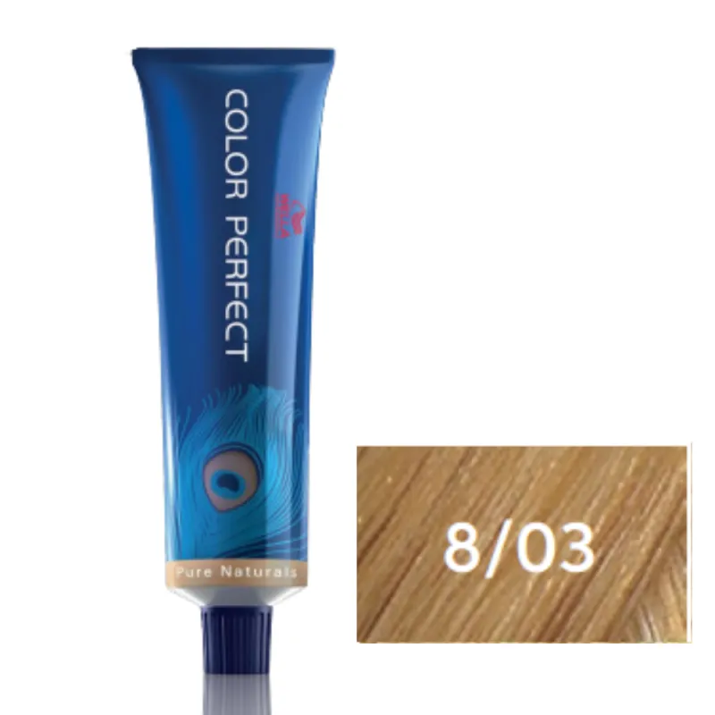 Wella Professionals Tintura Color Perfect 8-03 Louro Claro Natural Dourado 60g