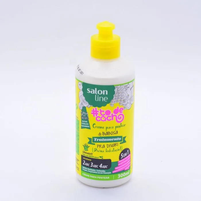 Creme De Pentear Babosa Salon Line Tô De Cacho Tratamento Pra Divar 300mL