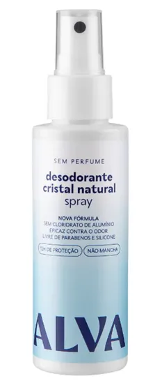 Alva Desodorante Spray Cristal Natural Sem Perfume 120ml