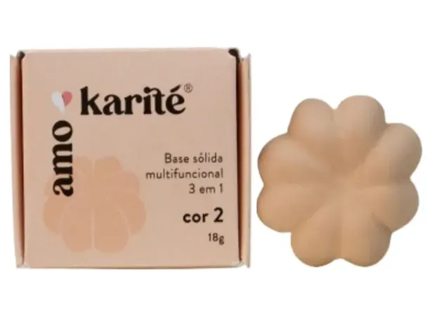 AmoKarité Base Sólida Multifuncional 3 em 1 - Cor AK 2.0 - 18g