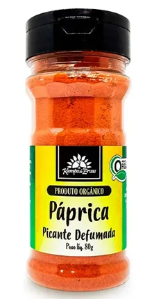 Kampo de Ervas Páprica Picante Defumada Condimento Puro Orgânico 80g