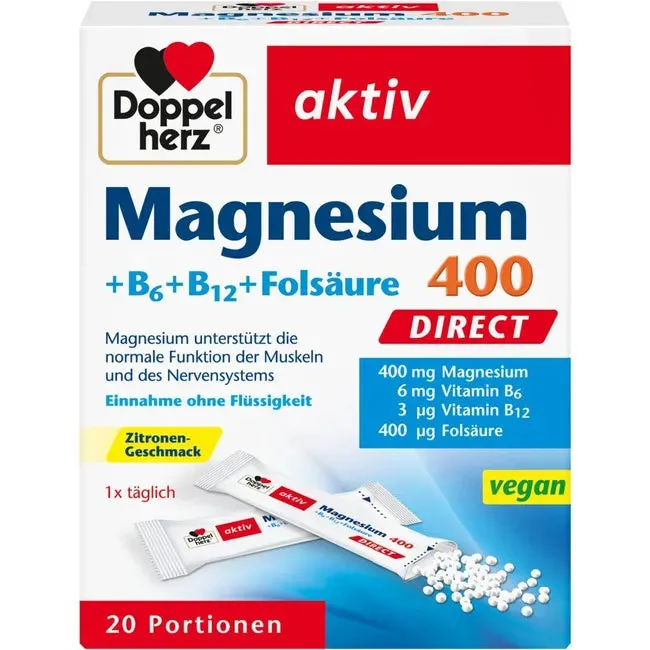 Doppelerz magnésio + vitaminas B Direct Pellets 20 saquetas