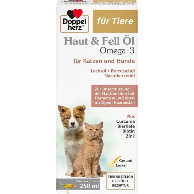 Doppelerz Skin & Fur Oil ômega-3 para gatos e cães 250 ml