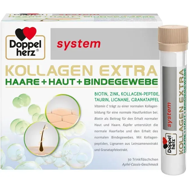 DOPPELHERZ SYSTEM COLAGEN Extra Drink para cabelos. Pele. e tecido conjuntivo 30 filiais