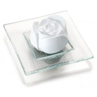 Primavera Aroma Stone Rosenblüte Transparent Glass Dish 1 Pcs