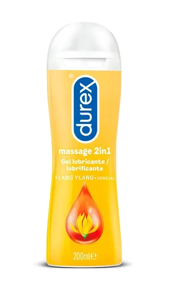 Durex Play Massagem Sensual 200mL – Gel 2 em 1 com Ylang Ylang para Corpo e Zonas Íntimas