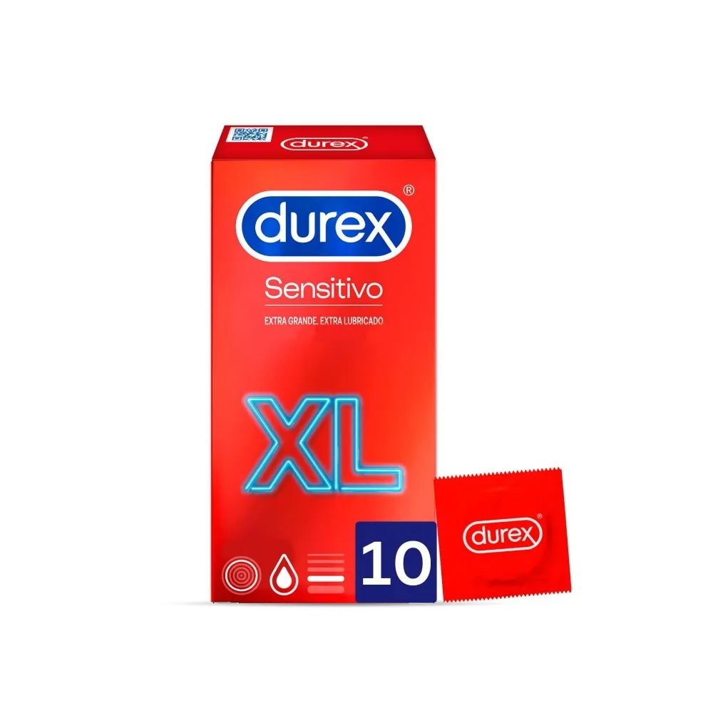 Durex Sensitivo XL x 10 – Preservativos Extra Lubrificados e Mais Largos