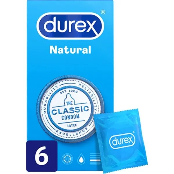 Durex Preservativo Natural Plus x 6 Unidades