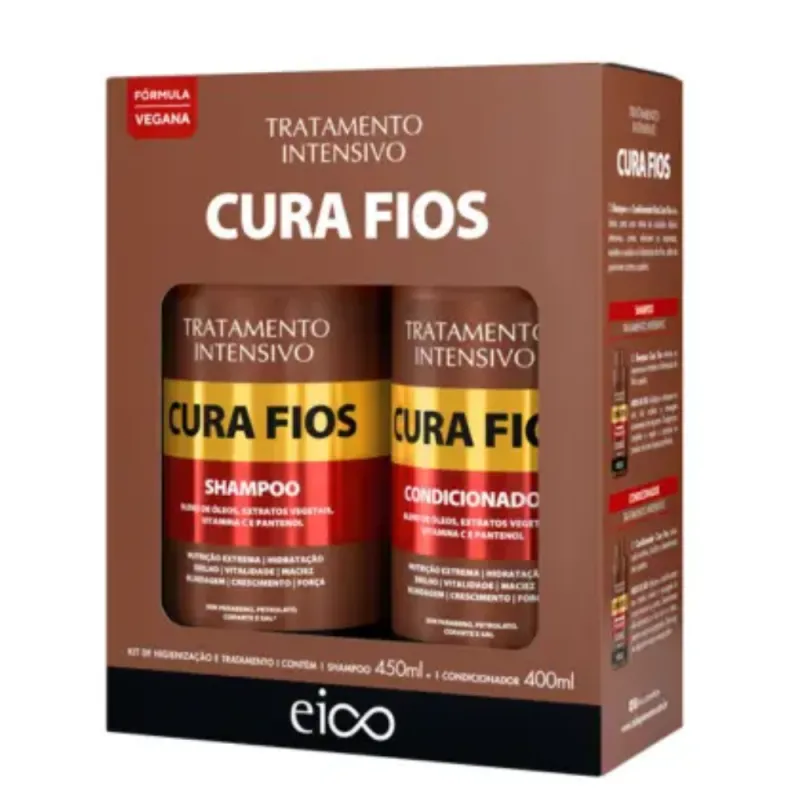 EICO KIT SHAMPOO 450ML/CONDICIONADOR 400ML CURA FIOS