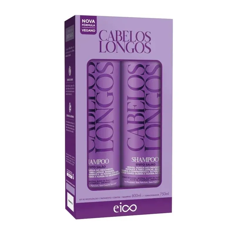 EICO KIT SHAMPOO 800ML/CONDICIONADOR 750ML CABELOS LONGOS