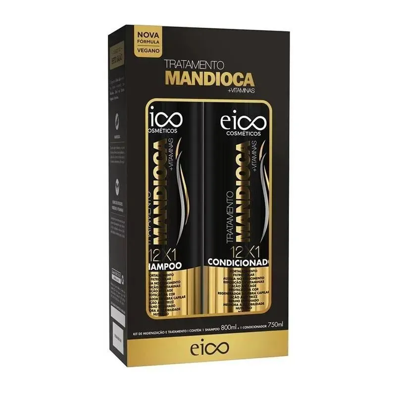EICO KIT SHAMPOO 800ML/CONDICIONADOR 750ML MANDIOCA