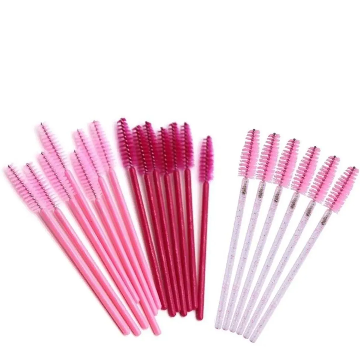 Escovinhas Descartáveis Para Cílios Rosa 250 Unidades