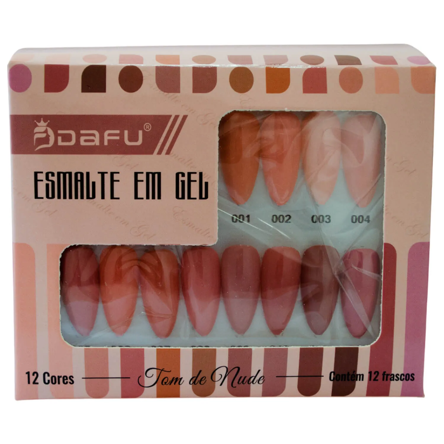 Esmalte em Gel Dafu 12 Cores Tom de Nude Soak Off Uv/Led 10ml