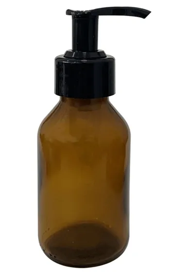 Frasco de Vidro Âmbar 100ml c/ Válvula Pump 1un
