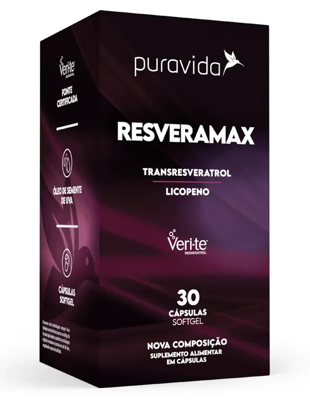 Puravida Resveramax - Suplemento em Cápsulas - 30 caps